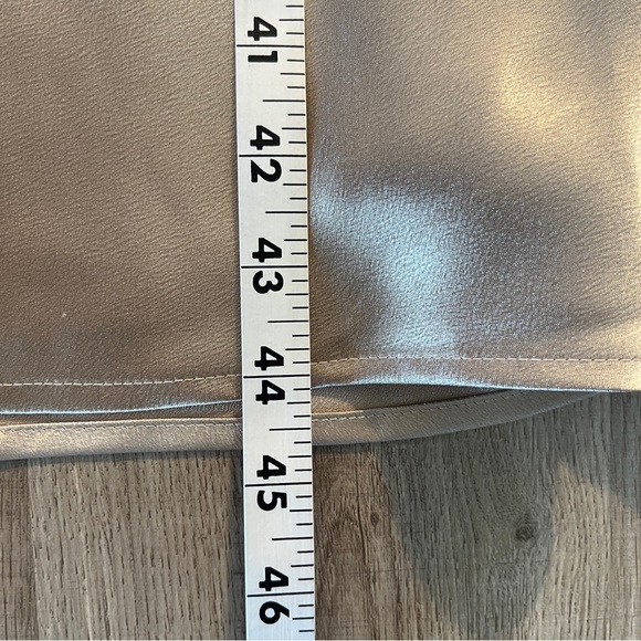 Birdy Grey Dress Size Medium Gold Satin Spaghetti Strap Cowl Neck Ruched Formal - Picture 12 of 12